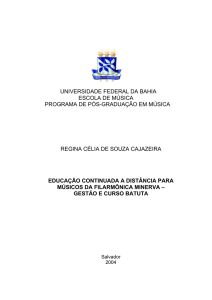 UNIVERSIDADE FEDERAL DA BAHIA ESCOLA DE MÚSICA