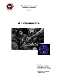 A Poliomielite - Universidade de Évora