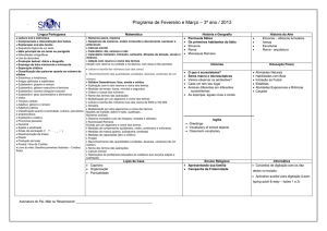 Programa de Fevereiro e Março – 3º ano / 2013