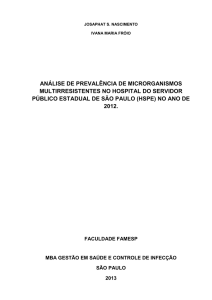 análise de prevalência de microrganismos multirresistentes