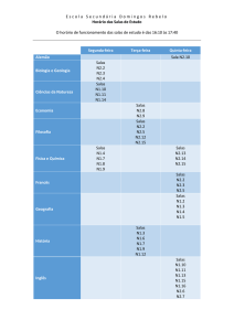 Escola Secundária Domingos Rebelo Horário das Salas de Estudo