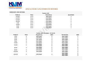 APLICAÇÃO DE CAPACITORES EM MOTOR KVM