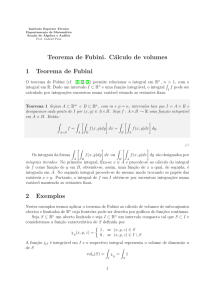 Teorema de Fubini. Cálculo de volumes 1 Teorema de Fubini 2