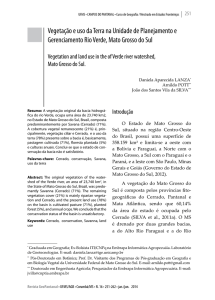 Vegetação e uso da Terra na Unidade de Planejamento e