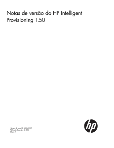 Notas de versão do HP Intelligent Provisioning