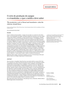 O ciclo de produção do sangue e a transfusão: o que o médico deve