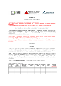 MODELO CONVENÇÃO DE CONDOMÍNIO Trata