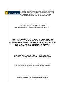 “MINERAÇÃO DE DADOS USANDO O SOFTWARE WizRule EM