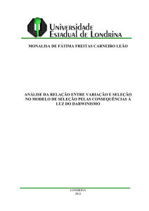 Análise da relação entre variação e seleção no modelo de
