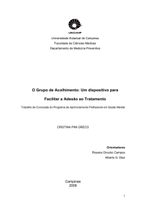 O Grupo de Acolhimento: Um dispositivo para