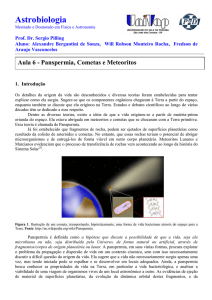 Meteoritos, cometas e panspermia.