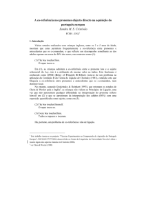 Sandra Cristovão - A co-referência nos pronomes objecto directo