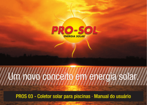 Um novo conceito em energia solar. - PRO-SOL