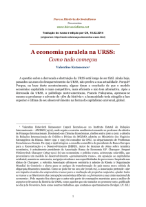 A economia paralela na URSS - Para a História do Socialismo