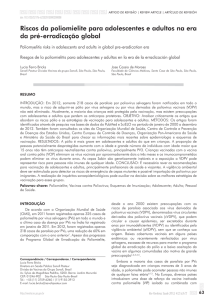 Riscos da poliomielite para adolescentes e adultos na era da pré