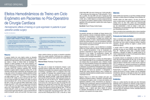 Efeitos Hemodinâmicos do Treino em Ciclo Ergômetro em