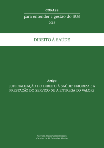 JUDICIALIZAÇÃO DO DIREITO À SAÚDE