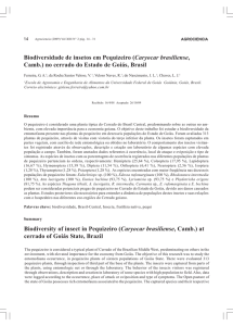 Biodiversidade de insetos em Pequizeiro (Caryocar brasiliense