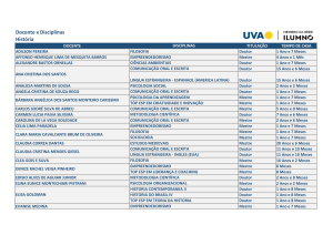 Docente x Disciplinas História