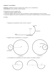 1. Tangência da circunferência entre a reta R e o ponto P. l 2