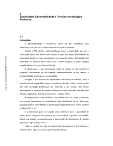 3 Elasticidade, Deformabilidade e Tensões nos Maciços