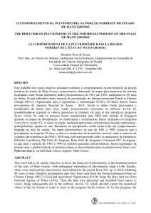 o comportamento da pluviometria na porção