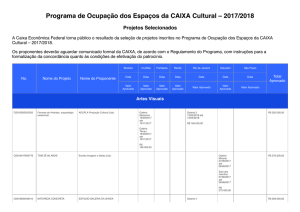 Programa de Ocupação dos Espaços da CAIXA Cultural – 2017/2018