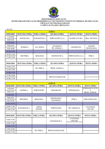 Horários de Aula 2017