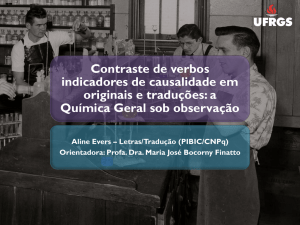 Contraste de verbos indicadores de causalidade em originais e