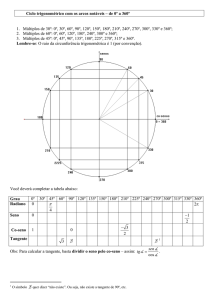 Ciclo trigonométrico com os arcos notáveis – de 0º a 360º 1