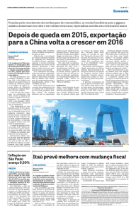 Depois de queda em 2015, exportação para a China volta a