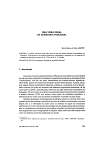 UMA VISÃO GERAL DA GRAMÁTICA FUNCIONAL 1. Introdução