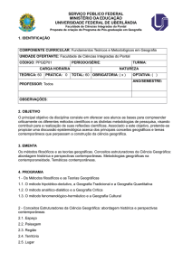 Ficha da disciplina Fundamentos Teóricos e Metodológicos