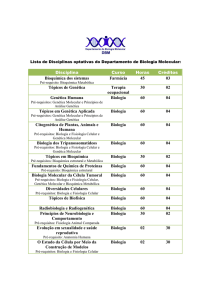 Lista de Disciplinas optativas