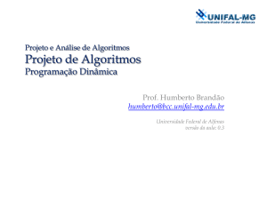 Projeto de Algoritmos - BCC Unifal-MG