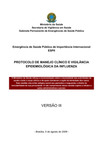 Protocolo de Manejo Clínico e Vigilância Epidemiológica da Influenza