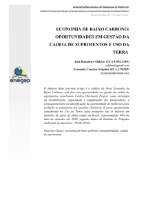 economia de baixo carbono: oportunidades em gestão da cadeia de
