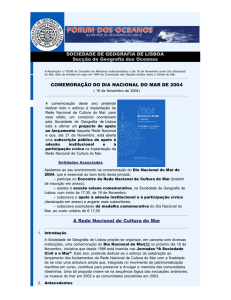 Fórum dos Oceanos - Dia do Mar - Sociedade de Geografia de Lisboa