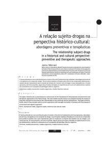 A relação sujeito–drogas na perspectiva histórico-cultural