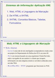 Sistemas de Informação: Aplicação XML Web, HTML e