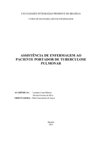 assistência de enfermagem ao paciente portador de tuberculose