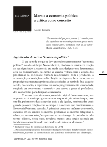 Marx e a economia política: a crítica como conceito