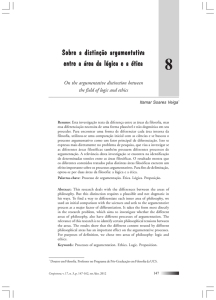 Sobre a distinção argumentativa entre a área da lógica e a ética