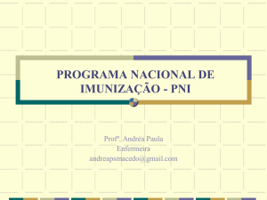 PROGRAMA NACIONAL DE IMUNIZAÇÃO