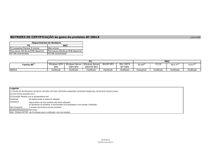 MATRIZES DE CERTIFICAÇÃO da gama do produtos 4D 2004.8