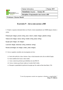 Exercício 9 – Java com acesso a BD