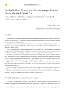 Estados Unidos e Síria: da descolonização do pós Primeira Guerra