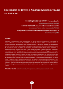 educadores de jovens e adultos: micropolítica na sala de aula