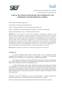 a relação com os clientes de uma cooperativa do noroeste