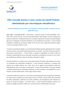 FDA concede licença à nova vacina da Sanofi Pasteur